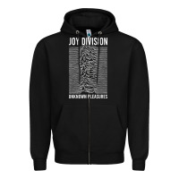 Black JOY DIVISION - UNKNOWN PLEASURES Zipper Hoodie - linhVisuals