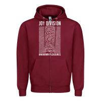 Burgundy JOY DIVISION - UNKNOWN PLEASURES Zipper Hoodie - linhVisuals