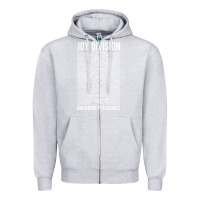 Heather Grey JOY DIVISION - UNKNOWN PLEASURES Zipper Hoodie - linhVisuals