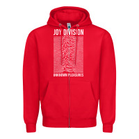 Red JOY DIVISION - UNKNOWN PLEASURES Zipper Hoodie - linhVisuals