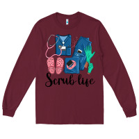 Burgundy Scrub Life Nurse Long Sleeve Tee - LillyAllenDesigns