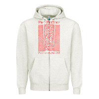 Oatmeal Heather JOY DIVISION - UNKNOWN PLEASURES - JAPANESE Zipper Hoodie - linhVisuals