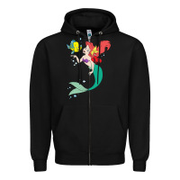 Black ariel mermaid Zipper Hoodie - linhVisuals