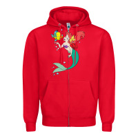 Red ariel mermaid Zipper Hoodie - linhVisuals