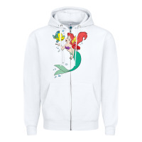 White ariel mermaid Zipper Hoodie - linhVisuals