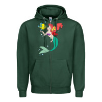 Sports Green ariel mermaid Zipper Hoodie - linhVisuals