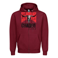 Burgundy cowboy killer tshirt Zipper Hoodie - linhVisuals
