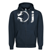 Navy dj music tshirt Zipper Hoodie - linhVisuals
