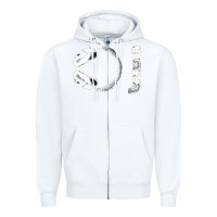 White dj music tshirt Zipper Hoodie - linhVisuals