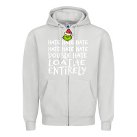 Dove Grey Loathe Entirely Grinch For Light Hate hate hate happy christmas Zipper Hoodie - linhVisuals