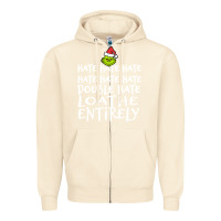 Sandshell Loathe Entirely Grinch For Light Hate hate hate happy christmas Zipper Hoodie - linhVisuals