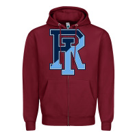 Burgundy Rhode Island Gifts, Rams Vintage Zipper Hoodie - linhVisuals