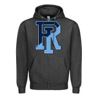 Charcoal Heather Rhode Island Gifts, Rams Vintage Zipper Hoodie - linhVisuals