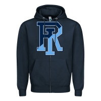 Navy Rhode Island Gifts, Rams Vintage Zipper Hoodie - linhVisuals