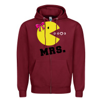 Burgundy Mrs Pacman Zipper Hoodie - linhVisuals