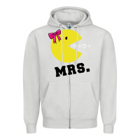 Dove Grey Mrs Pacman Zipper Hoodie - linhVisuals