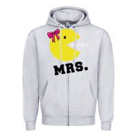 Heather Grey Mrs Pacman Zipper Hoodie - linhVisuals