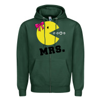 Sports Green Mrs Pacman Zipper Hoodie - linhVisuals