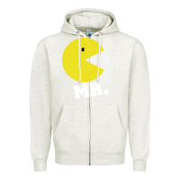 Oatmeal Heather Mr Pacman Zipper Hoodie - linhVisuals