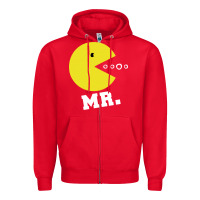 Red Mr Pacman Zipper Hoodie - linhVisuals