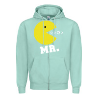 Seafoam Mr Pacman Zipper Hoodie - linhVisuals