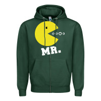Sports Green Mr Pacman Zipper Hoodie - linhVisuals
