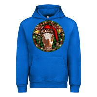 Cobalt Longhorn Cow Christmas Urban Hoodie - RanaPortraitStore