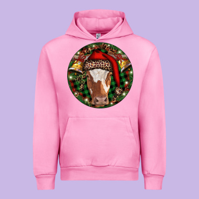 Longhorn Cow Christmas Urban Hoodie Designed By Ranaportraitstore