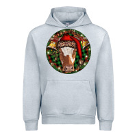 Heather Grey Longhorn Cow Christmas Urban Hoodie - RanaPortraitStore