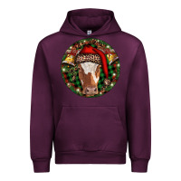 Mauve Wine Longhorn Cow Christmas Urban Hoodie - RanaPortraitStore