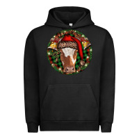 Pigment Black Longhorn Cow Christmas Urban Hoodie - RanaPortraitStore