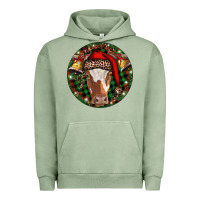 Pigment Oil Green Longhorn Cow Christmas Urban Hoodie - RanaPortraitStore