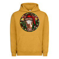 Pigment Peanut Butter Longhorn Cow Christmas Urban Hoodie - RanaPortraitStore