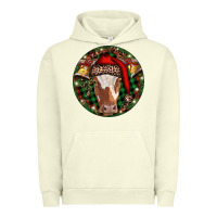 Pigment Pistachio Longhorn Cow Christmas Urban Hoodie - RanaPortraitStore
