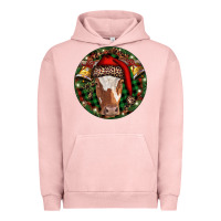 Pigment Salmon Longhorn Cow Christmas Urban Hoodie - RanaPortraitStore