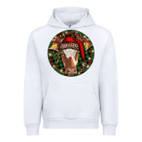 White Longhorn Cow Christmas Urban Hoodie - RanaPortraitStore