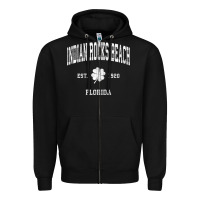 Black indian rocks beach florida vintage shamrock sports zip hoodie Zipper Hoodie - linhVisuals