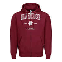 Burgundy indian rocks beach florida vintage shamrock sports zip hoodie Zipper Hoodie - linhVisuals