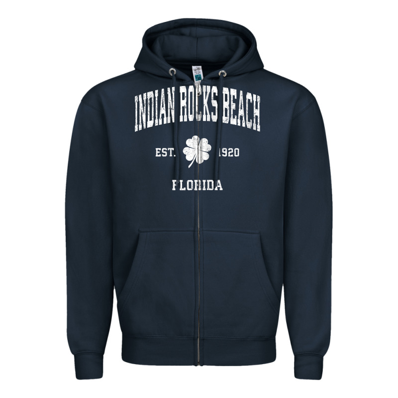 Indian Rocks Beach Florida Vintage Shamrock Sports Zip Hoodie Zipper Hoodie by linhVisuals | Teevron