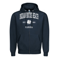 Navy indian rocks beach florida vintage shamrock sports zip hoodie Zipper Hoodie - linhVisuals