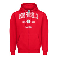 Red indian rocks beach florida vintage shamrock sports zip hoodie Zipper Hoodie - linhVisuals