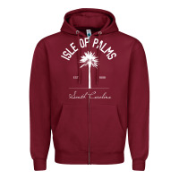 Burgundy isle of palms sc palm tree isle of palms beach gift pullover hoodie Zipper Hoodie - linhVisuals