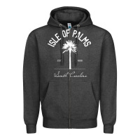 Charcoal Heather isle of palms sc palm tree isle of palms beach gift pullover hoodie Zipper Hoodie - linhVisuals