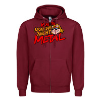 Burgundy MONDAY NIGHT METAL Zipper Hoodie - linhVisuals