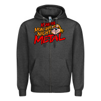 Charcoal Heather MONDAY NIGHT METAL Zipper Hoodie - linhVisuals