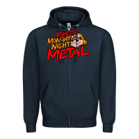 Navy MONDAY NIGHT METAL Zipper Hoodie - linhVisuals