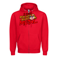 Red MONDAY NIGHT METAL Zipper Hoodie - linhVisuals