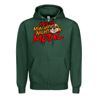 Sports Green MONDAY NIGHT METAL Zipper Hoodie - linhVisuals