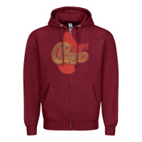 Burgundy VINTAGE CHICAGO Zipper Hoodie - linhVisuals