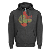 Charcoal Heather VINTAGE CHICAGO Zipper Hoodie - linhVisuals